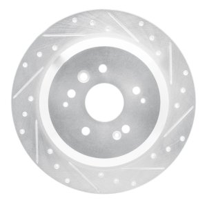 Acura MDX Brake Rotor (1) - Rear Right - R1 Concepts - Drilled & Slotted - Silver - `14-`16 Acura MDX Brake Rotor (1) - Rear Right - R1 Concepts - Drilled & Slotted - Silver - `14-`16